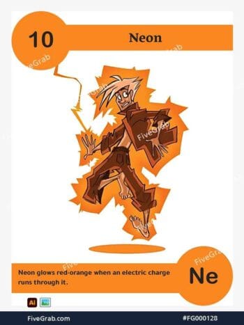 Download the Neon chemical element vector asset. Premium quality graphic for science-themed designs, posters, and digital media, download available.