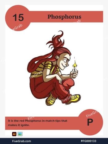 Download the Phosphorus chemical element vector asset. Premium quality graphic for science-themed designs, posters, and digital media, download available.