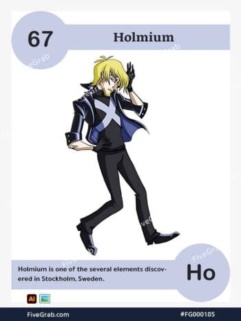 Download the Holmium chemical element vector asset. Premium quality graphic for science-themed designs, posters, and digital media, download available.