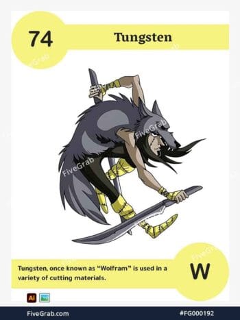 Download the Tungsten chemical element vector asset. Premium quality graphic for science-themed designs, posters, and digital media, download available.