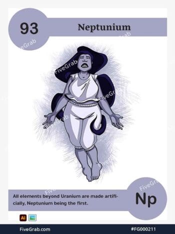 Download the Neptunium chemical element vector asset. Premium quality graphic for science-themed designs, posters, and digital media, download available.