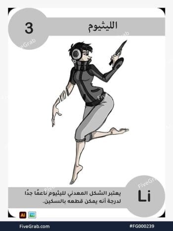 قم بتحميل ملف فيكتور عنصر الليثيوم الكيميائي بجودة عالية. تصميم جرافيك احترافي للمشاريع العلمية، البوسترات، والوسائط الرقمية، الملف متاح للتحميل الفوري.