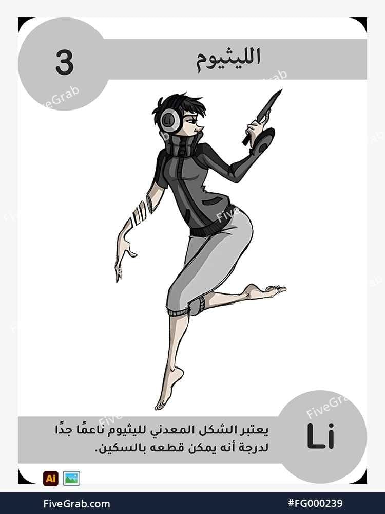 قم بتحميل ملف فيكتور عنصر الليثيوم الكيميائي بجودة عالية. تصميم جرافيك احترافي للمشاريع العلمية، البوسترات، والوسائط الرقمية، الملف متاح للتحميل الفوري.