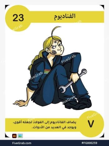 قم بتحميل ملف فيكتور عنصر الفاناديوم الكيميائي بجودة عالية. تصميم جرافيك احترافي للمشاريع العلمية، البوسترات، والوسائط الرقمية، الملف متاح للتحميل الفوري.