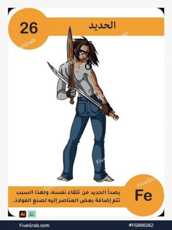 قم بتحميل ملف فيكتور عنصر الحديد الكيميائي بجودة عالية. تصميم جرافيك احترافي للمشاريع العلمية، البوسترات، والوسائط الرقمية، الملف متاح للتحميل الفوري.