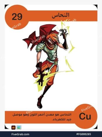 قم بتحميل ملف فيكتور عنصر النحاس الكيميائي بجودة عالية. تصميم جرافيك احترافي للمشاريع العلمية، البوسترات، والوسائط الرقمية، الملف متاح للتحميل الفوري.