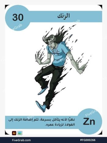 قم بتحميل ملف فيكتور عنصر الزنك الكيميائي بجودة عالية. تصميم جرافيك احترافي للمشاريع العلمية، البوسترات، والوسائط الرقمية، الملف متاح للتحميل الفوري.