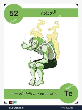 قم بتحميل ملف فيكتور عنصر التيلوريوم الكيميائي بجودة عالية. تصميم جرافيك احترافي للمشاريع العلمية، البوسترات، والوسائط الرقمية، الملف متاح للتحميل الفوري.