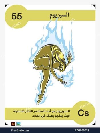 قم بتحميل ملف فيكتور عنصر السيزيوم الكيميائي بجودة عالية. تصميم جرافيك احترافي للمشاريع العلمية، البوسترات، والوسائط الرقمية، الملف متاح للتحميل الفوري.