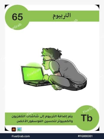 قم بتحميل ملف فيكتور عنصر التربيوم الكيميائي بجودة عالية. تصميم جرافيك احترافي للمشاريع العلمية، البوسترات، والوسائط الرقمية، الملف متاح للتحميل الفوري.