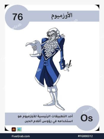 قم بتحميل ملف فيكتور عنصر الأوزميوم الكيميائي بجودة عالية. تصميم جرافيك احترافي للمشاريع العلمية، البوسترات، والوسائط الرقمية، الملف متاح للتحميل الفوري.