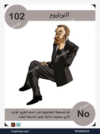 قم بتحميل ملف فيكتور عنصر النوبليوم الكيميائي بجودة عالية. تصميم جرافيك احترافي للمشاريع العلمية، البوسترات، والوسائط الرقمية، الملف متاح للتحميل الفوري.