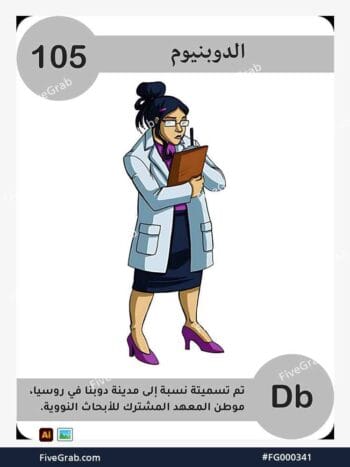 قم بتحميل ملف فيكتور عنصر الدوبنيوم الكيميائي بجودة عالية. تصميم جرافيك احترافي للمشاريع العلمية، البوسترات، والوسائط الرقمية، الملف متاح للتحميل الفوري.