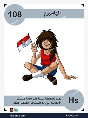 قم بتحميل ملف فيكتور عنصر الهاسيوم الكيميائي بجودة عالية. تصميم جرافيك احترافي للمشاريع العلمية، البوسترات، والوسائط الرقمية، الملف متاح للتحميل الفوري.