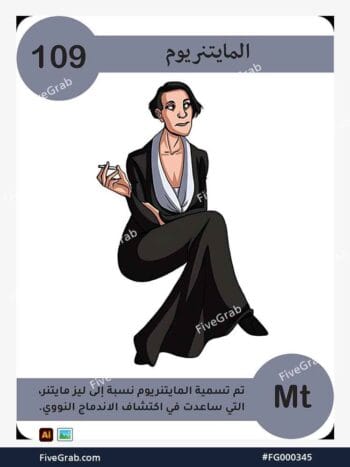 قم بتحميل ملف فيكتور عنصر الميتنريوم الكيميائي بجودة عالية. تصميم جرافيك احترافي للمشاريع العلمية، البوسترات، والوسائط الرقمية، الملف متاح للتحميل الفوري.