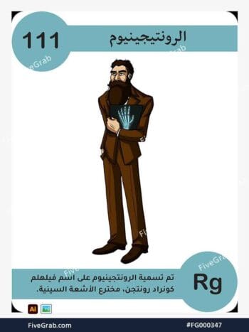 قم بتحميل ملف فيكتور عنصر الرونتجينيوم الكيميائي بجودة عالية. تصميم جرافيك احترافي للمشاريع العلمية، البوسترات، والوسائط الرقمية، الملف متاح للتحميل الفوري.
