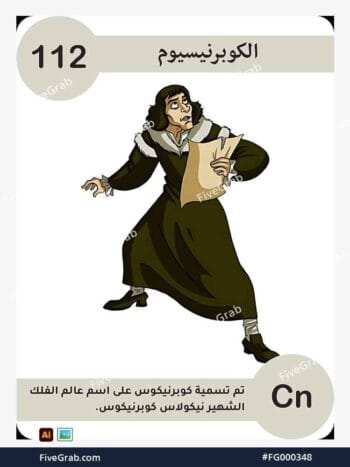 قم بتحميل ملف فيكتور عنصر الكوبيرنيسيوم الكيميائي بجودة عالية. تصميم جرافيك احترافي للمشاريع العلمية، البوسترات، والوسائط الرقمية، الملف متاح للتحميل الفوري.