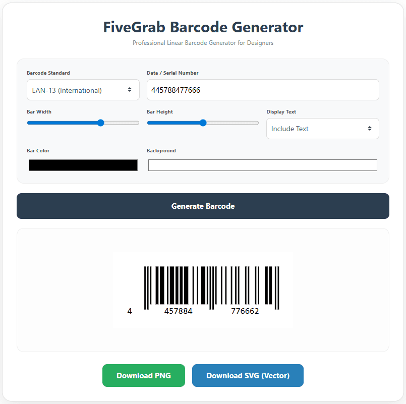 Professional Vector Barcode Generator for High-Quality Design & Retail