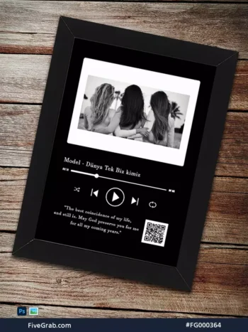 Personalized Song Plaque Photo Frame Photoshop PSD Template | FiveGrab
