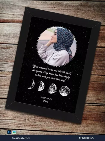 Moon Phase Photo Frame PSD Template